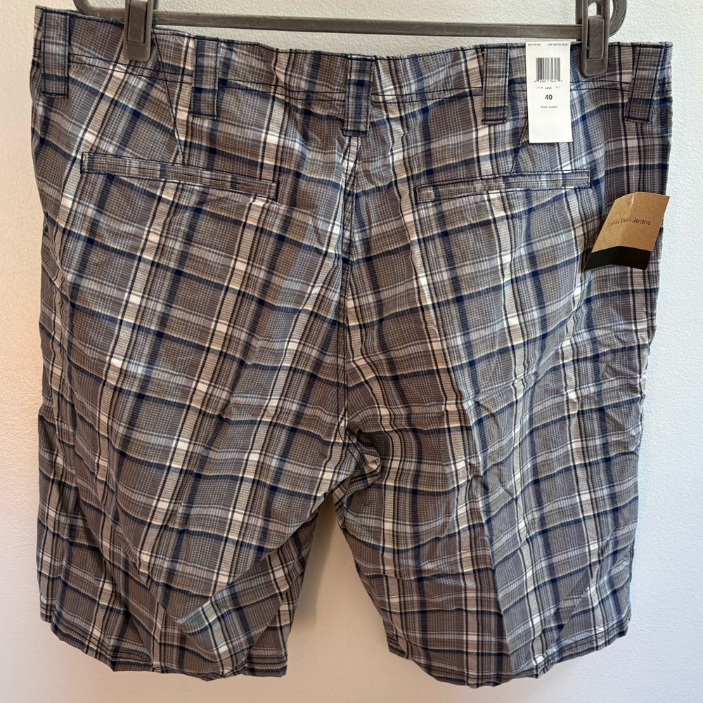 Calvin Klein Jeans Bayou Blue Madras Plaid Shorts 40 - Picture 7 of 7